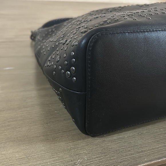 Coach Celeste Convertible Studded Black Leather Hobo F35203 - Picture 9 of 12